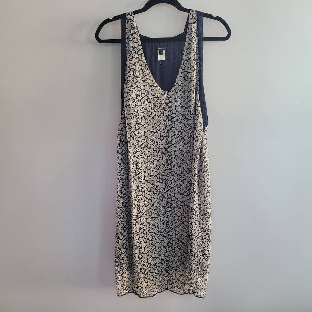 J Crew silk sleeveless dress dainty floral print summer breathable lightweight‎
